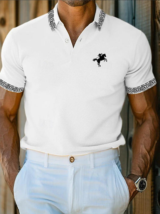 Мъжки реколта почивка бизнес случайни поло риза