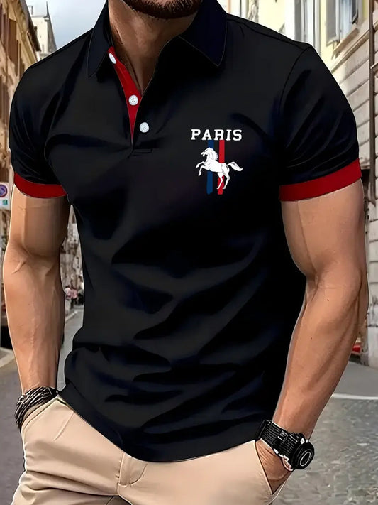 Мъжки реколта почивка бизнес случайни поло риза