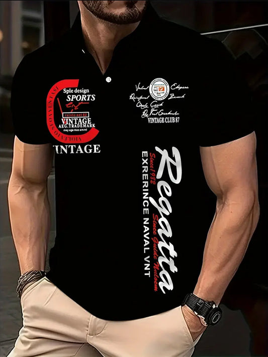 Мъжки реколта почивка бизнес случайни поло риза