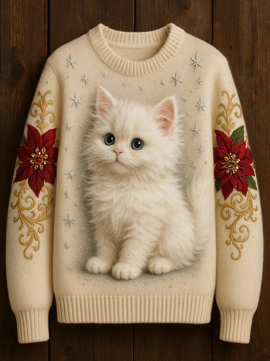 Жените реколта животински печат удобен случайни пуловер