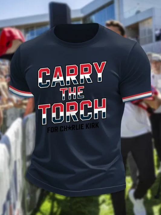 Мъжки charlie kirk turning point сащ trump възпоменателна тениска