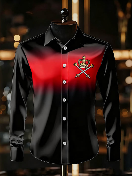 Мъжки бизнес луксозен бизнес стил с дълъг ръкав риза