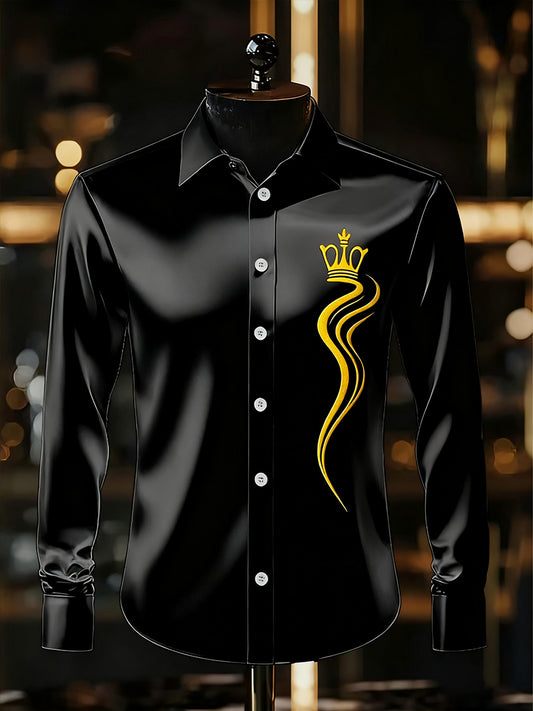 Мъжки бизнес луксозен бизнес стил с дълъг ръкав риза