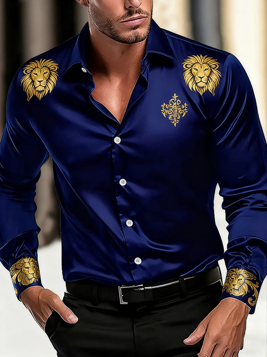 Мъжки бизнес луксозен бизнес стил с дълъг ръкав риза