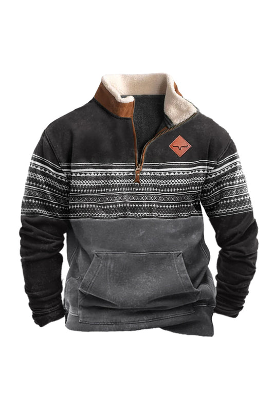 Мъжки ретро цип стойка яка суитчър