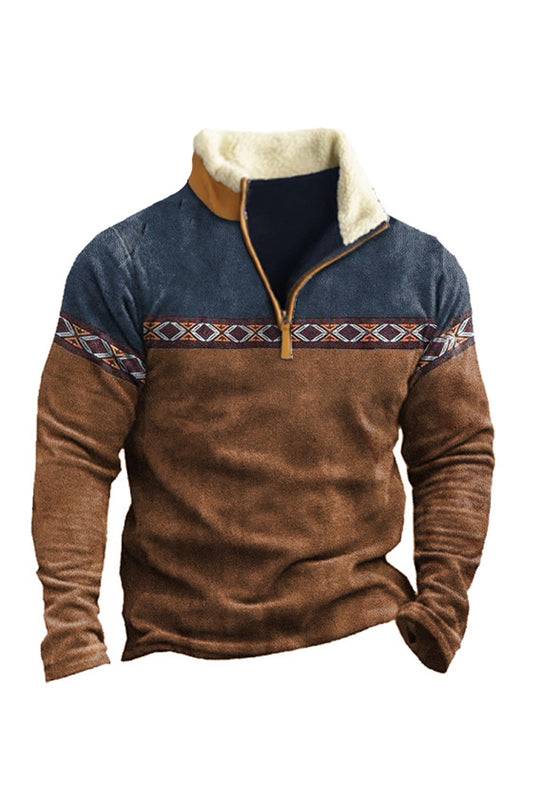 Мъжки хлабав основен отпечатани с дълги ръкави суитчър/качулка