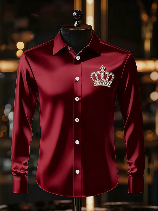 Мъжки бизнес луксозен бизнес стил с дълъг ръкав риза