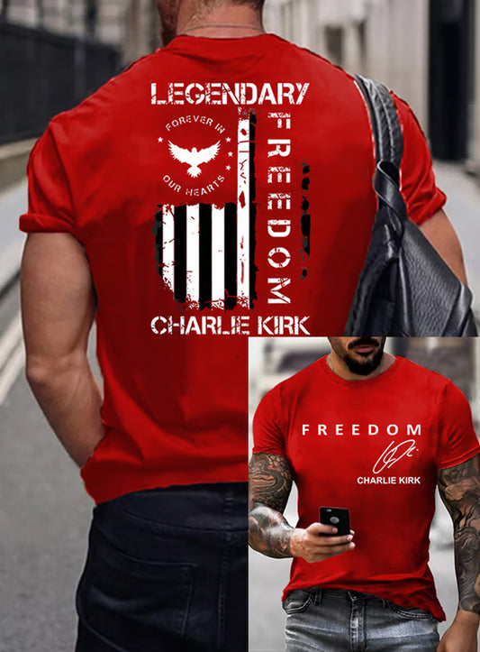 Мъжки реколта свобода американски случайни възпоменателни къс ръкав