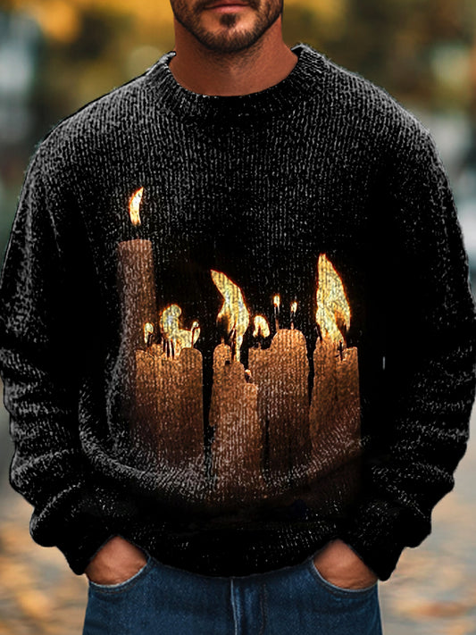 Мъжки реколта свещ измит екипаж суитчър