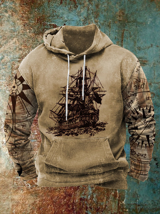 Мъжки ретро western печат случайни качулка суитчър