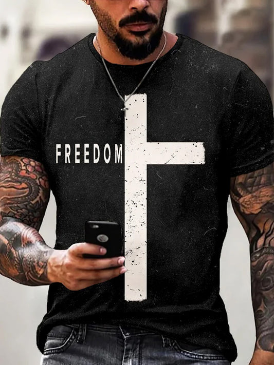 Мъжки реколта чарли кърк американски флаг печат възпоменателна тениска