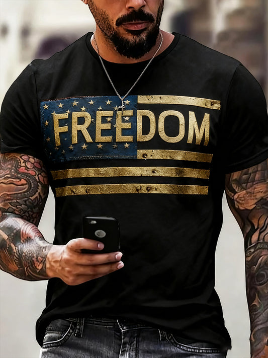 Мъжки реколта чарли кърк американски флаг печат възпоменателна тениска