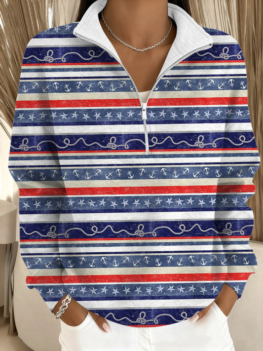 Дамска пуловка в морски стил