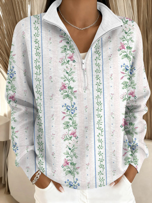 Дамска очарователна цветна лоза стойка-яка суитчър