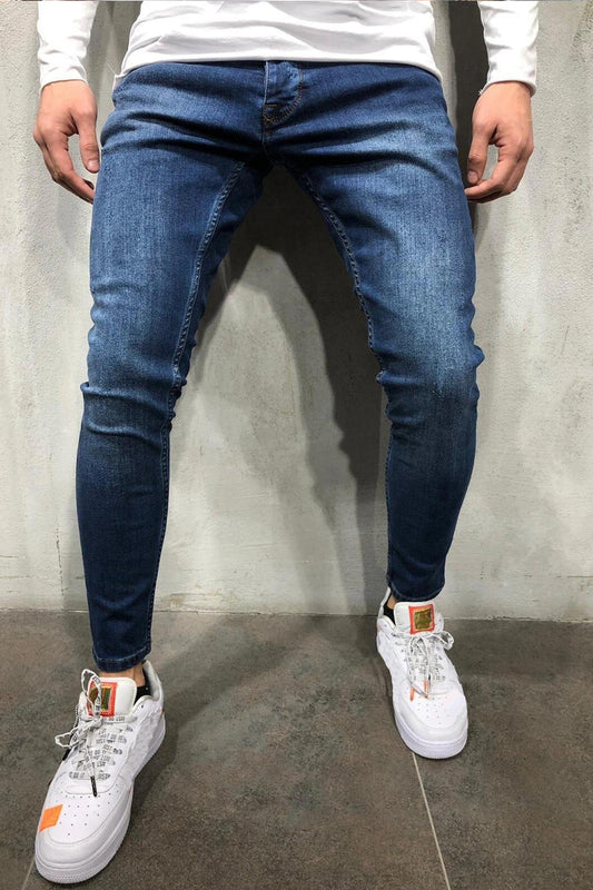 Мъжки случайни плътен цвят опънат кльощава дънки