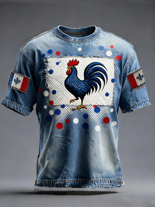 Мъжки френски флаг ricard случайни тениска