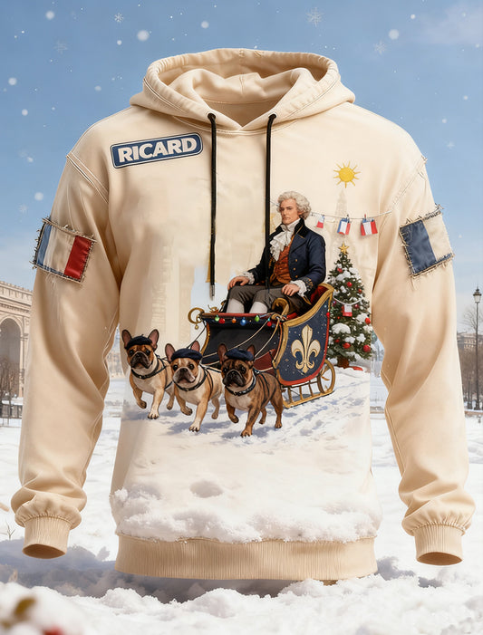 Мъжки френски флаг ricard случайни качулка