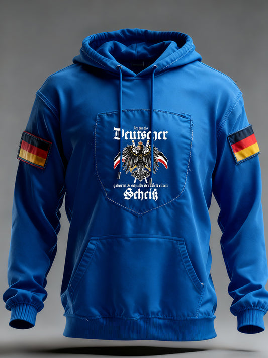 Мъжки реколта немски флаг изкуство печат hoodie