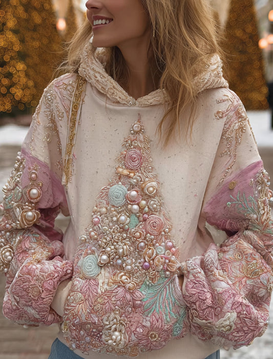 Жените реколта коледа артистични случайни комфорт плетен качулка