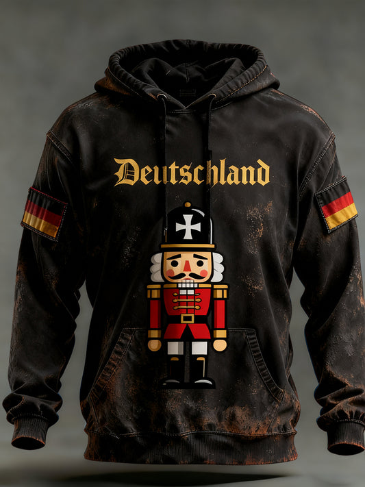 Мъжки реколта немски флаг изкуство печат hoodie