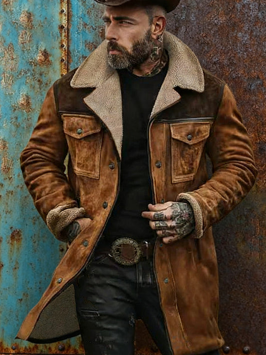 Мъжки реколта велур colorblock яке amazon multi-pocket цип палто