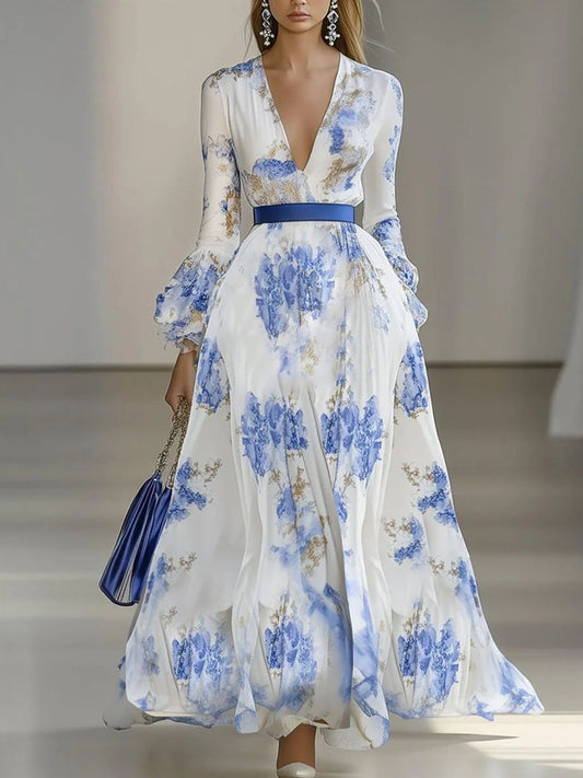 Жените реколта бохемски цветна рокля