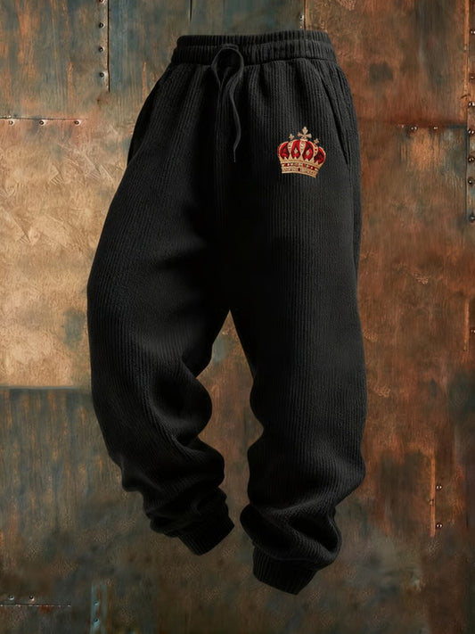 Мъжки ретро реколта печат бизнес хлабав ежедневни панталони