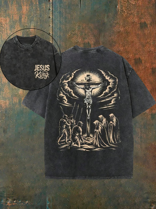 Мъжки реколта затруднено християнски измити случайни тениска