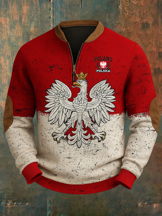Ретро бяла качулка с орел