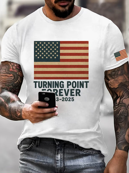 Мъжки charlie kirk turning point сащ trump възпоменателна тениска