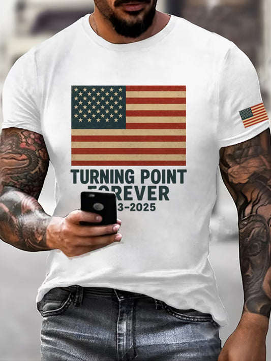 Мъжки charlie kirk turning point сащ trump възпоменателна тениска