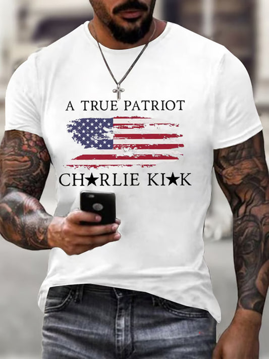 Мъжки charlie kirk turning point сащ trump възпоменателна тениска