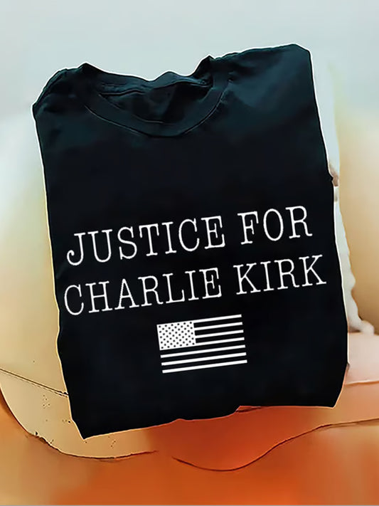 Мъжки charlie kirk turning point сащ trump възпоменателна тениска