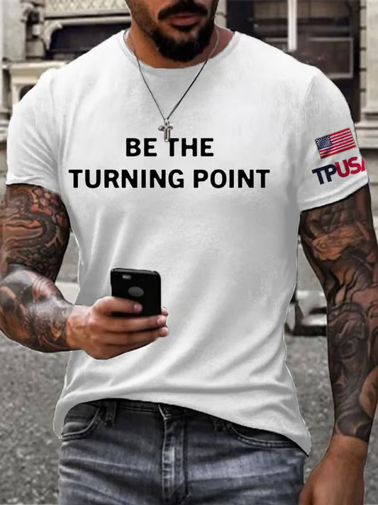 Мъжки charlie kirk turning point сащ trump възпоменателна тениска