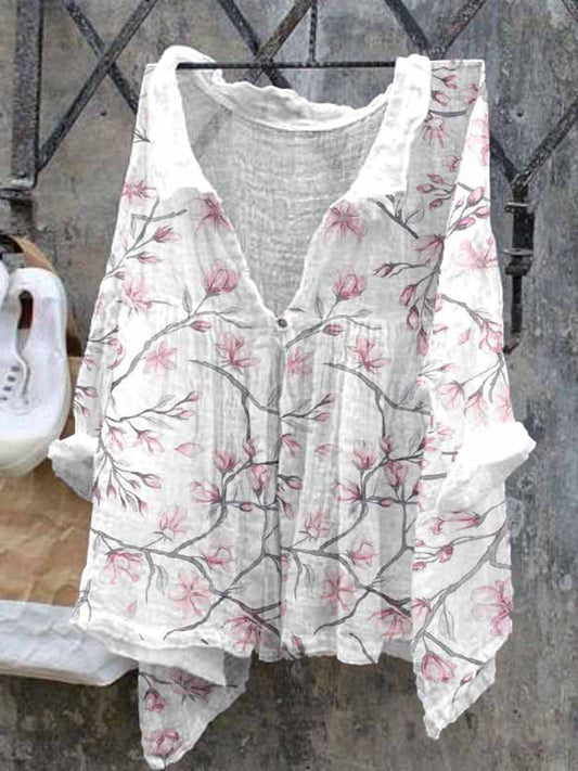 Дамски случайни v-neck пеперуда изкуство печат удобна риза рокля