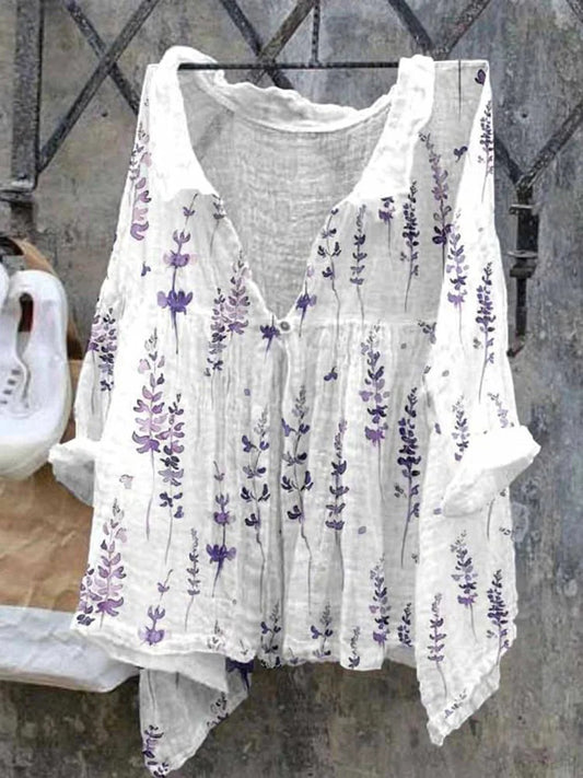 Дамски случайни v-neck пеперуда изкуство печат удобна риза рокля