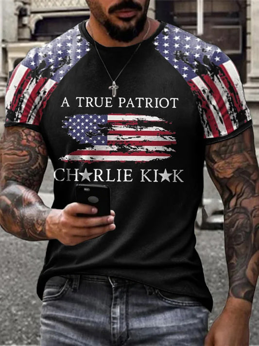 Мъжки charlie kirk turning point сащ trump възпоменателна тениска