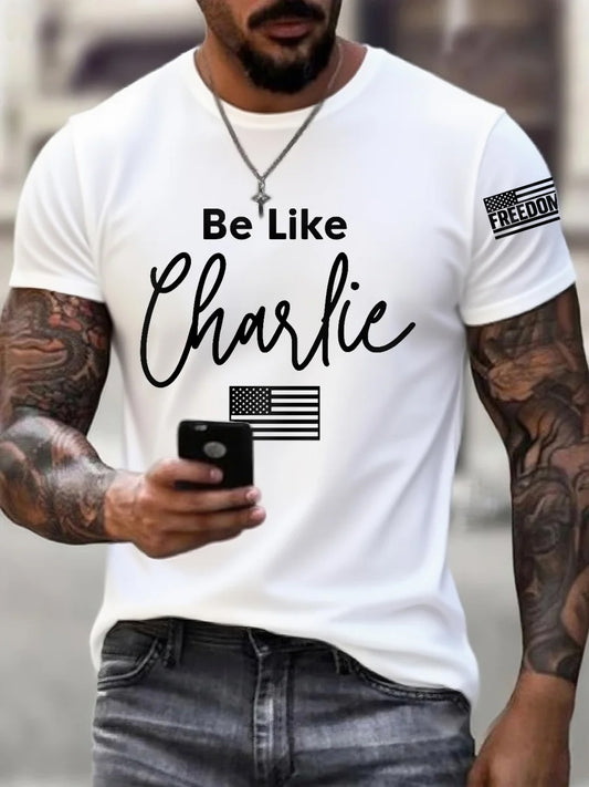 Мъжки charlie kirk turning point сащ trump възпоменателна тениска