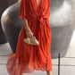 Жените v-neck случайни и елегантни strappy maxi рокля