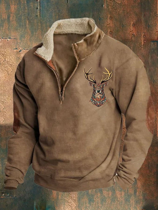 Мъжки ретро western печат случайни zip top