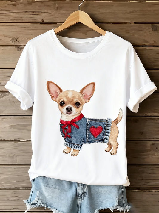 Жените реколта изкуство животно печат удобни тениска