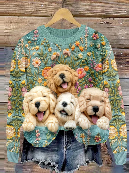 Жените реколта животински печат комфорт случайни пуловер