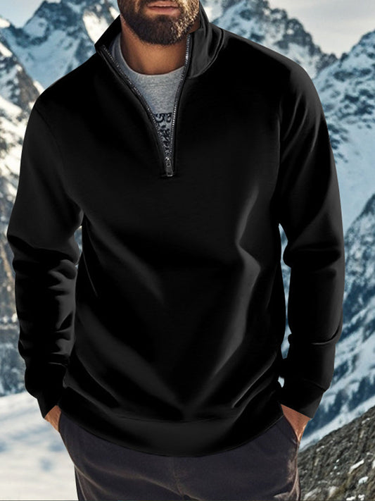 Мъжки ретро бизнес стил цип стойка яка плюшено суитчър