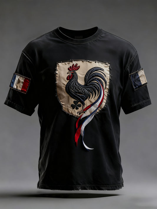 Мъжки реколта френски флаг ricard затруднени случайни тениска