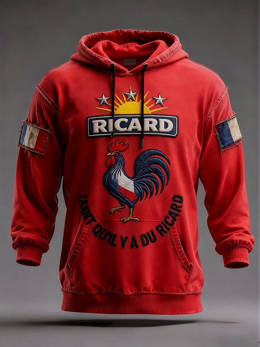 Мъжки френски флаг ricard случайни качулка