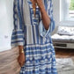 Жените ретро геометричен печат maxi пола boho стил пола