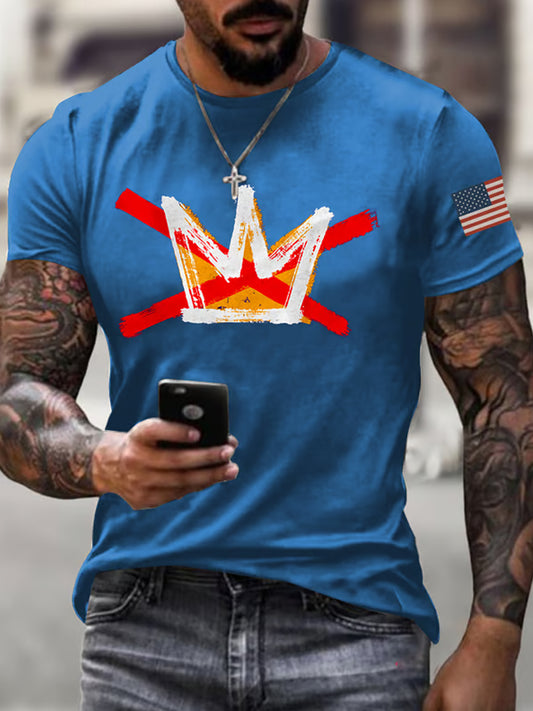 Мъжки fdt "no kings" печат тениска с къс ръкав