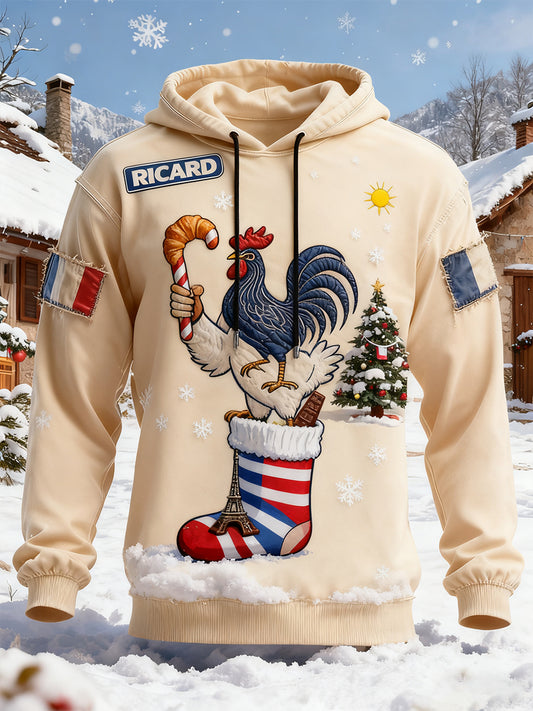 Мъжки френски флаг ricard случайни качулка