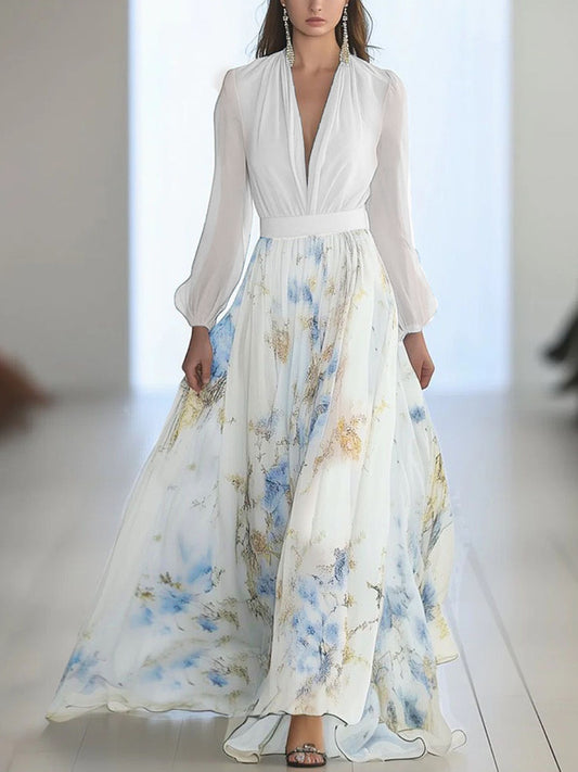 Жените реколта бохемски цветна рокля