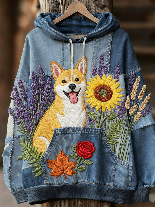 Унисекс животински изкуство печат случайни реколта качулка